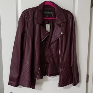 Burgundy Moto Jacket
